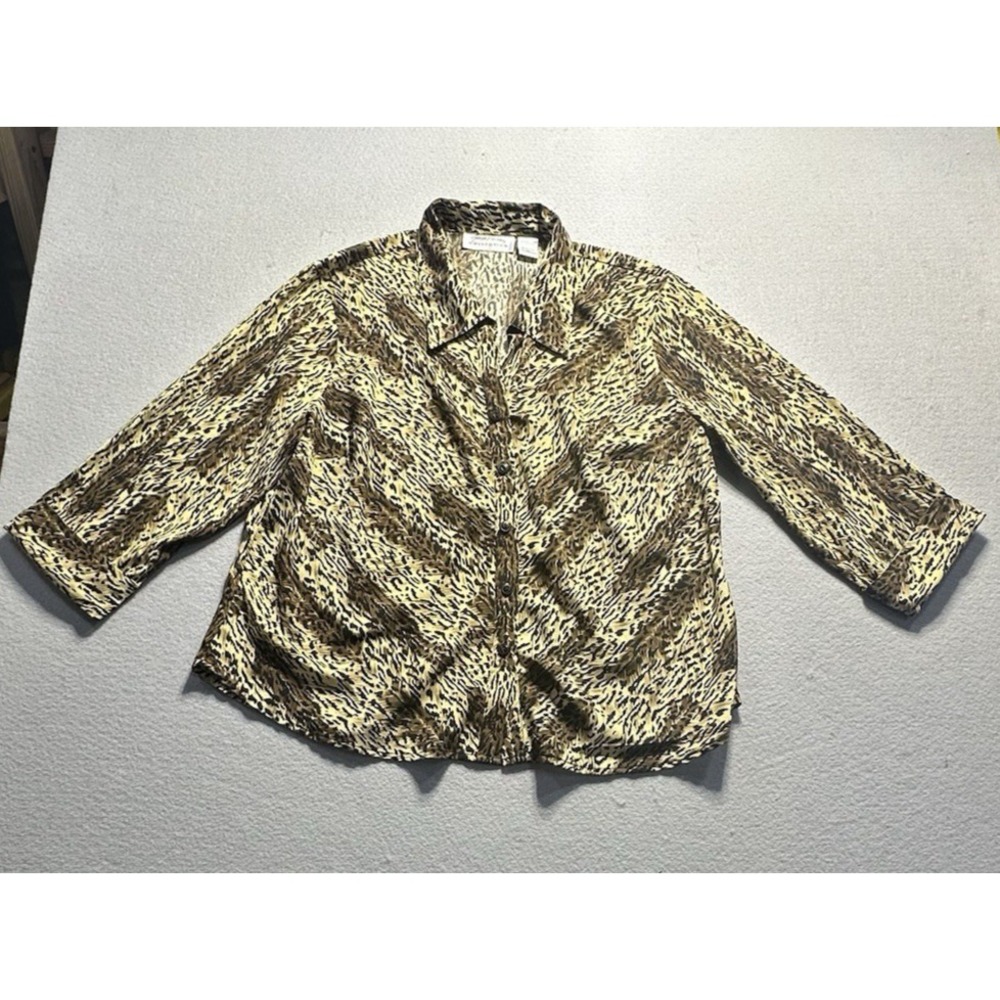 Giorgio Fiorlini Collection Shirt Womens X-Large Button Front 3/4 Sleeve